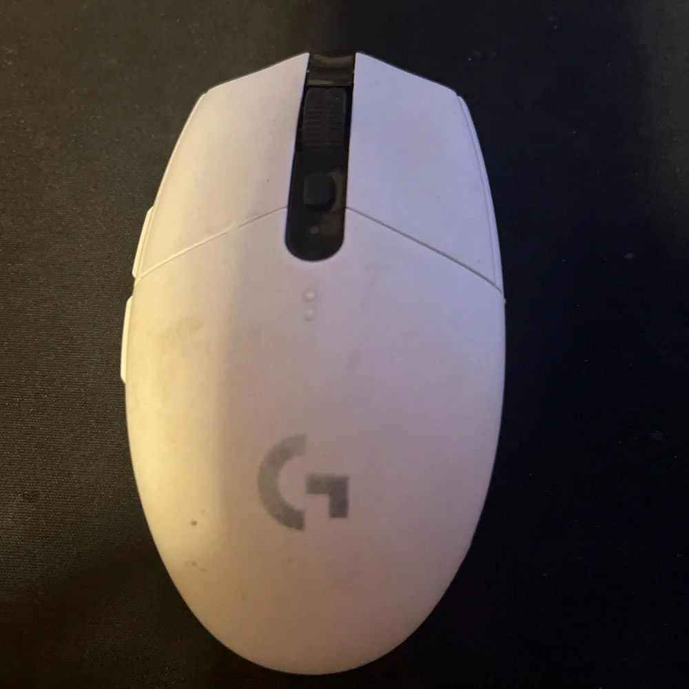 Logitech White Wireless Mouse with Black Accents